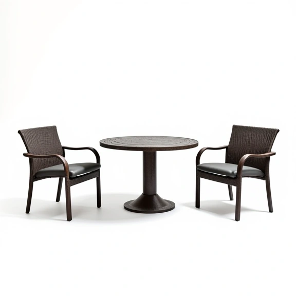 Juego de Jardín Rosa | Mesa Redonda 0,55 Ø + 2 Sillas | Fundición de Aluminio Juego de Jardín Rosa | Mesa Redonda 0,55 Ø + 2 Sillas | Fundición de Aluminio