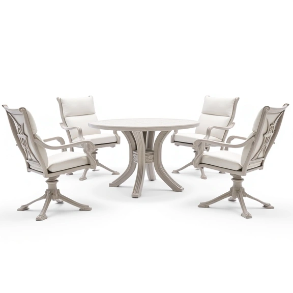 Juego de Jardín Rosa | Mesa Redonda 0,55 Ø + 2 Sillas | Fundición de Aluminio Juego de Jardín Rosa | Mesa Redonda 0,55 Ø + 2 Sillas | Fundición de Aluminio